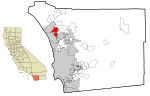 San Diego County California Incorporated and Unincorporated areas Vista Highlighted